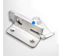 Lot de 5 loquets de porte de placard en acier inoxydable - Installation sans perçage, serrure de sécurité anti-violence pour armoires, tiroirs et portes intérieures, si (petit droit)