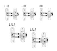 Lot de 5 loquets de porte en acier - Vis stables à 90 degrés - Ne rouille pas - Amélioration de la durée de vie - Protection - Serrure de sécurité