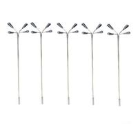 Lot de 5 lumières de chemin de fer filaires pour affichage de jardin | LED pré-câblées, prêtes à être allumées, s'adapte aux rails OO HO, pour tuyau en acier durable, détail de 10 cm de hauteur
