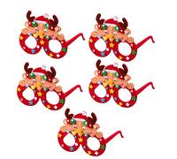 Lot de 5 lunettes de Noël pour festival de Noël, motifs de dessins animés, accessoires de costume pour Noël