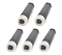 Lot de 5 M8 4 Pôles Femelle Connecteur, IP67 Étanche A Codés Droits 4 Broches sur Place à Vis Capteur 8mm M8 4 Core Connecteurs Ronds Accessoires pour l'automatisation Industrielle 60V 4A AC/DC