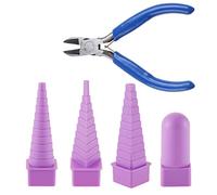 Lot de 5 mandrins à bout en nylon - Pince à nez ronde - Outil de formage de bijoux en métal - Outils d'emballage de fil pour la fabrication de bijoux