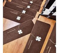 Lot de 5 Marchettes d'Escalier,Carpette d'Escalier Fluorescents Couvre-Marches,Tapis Marche Escalier Antidérapant Auto-Adhésif Lumineux Tapis d'escalier d'intérieur pour Enfants,Aînés,Chiens B 55x22cm