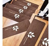 Lot de 5 Marchettes d'Escalier,Carpette d'Escalier Fluorescents Couvre-Marches,Tapis Marche Escalier Antidérapant Auto-Adhésif Lumineux Tapis d'escalier d'intérieur pour Enfants,Aînés,Chiens F 70x22cm