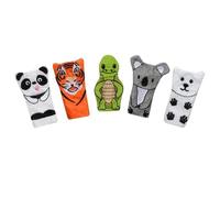 Lot de 5 marionnettes à doigts - Animaux menacés d'extinction - À partir de 6 mois - Marionnettes colorées en feutre pour bébés et tout-petits - Conscience environnementale et amour des animaux