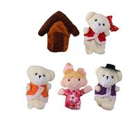 Lot de 5 marionnettes à doigts en peluche Boucles d'or et d'ours pour conte d'histoire, conte de fées, parfait pour un anniversaire, se réfère à 5 / ensemble durable et astucieux