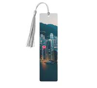 Lot de 5 marque-pages à pompons Hong Kong pour femme, fournitures d'étude en bois