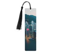 Lot de 5 marque-pages à pompons Hong Kong pour femme, fournitures d'étude en bois