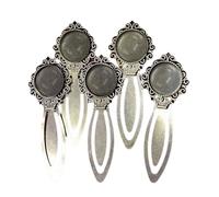 Lot de 5 marque-pages antiques avec pierre de cristal, cadeau de remise de diplôme pour enseignant, étudiant, amateur de livres, clip en métal, collection unique