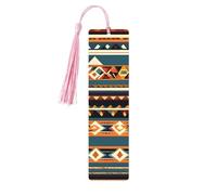 Lot de 5 marque-pages artistiques amérindiens pour femme, pompons en bois, fournitures d'étude
