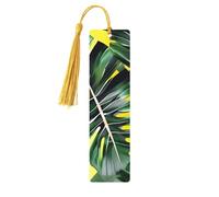 Lot de 5 marque-pages artistiques en forme de feuilles de bananier tropical pour femme, fournitures d'étude
