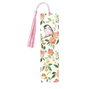 Lot de 5 marque-pages artistiques en forme de fleur et d'oiseau pour femme, fournitures d'étude