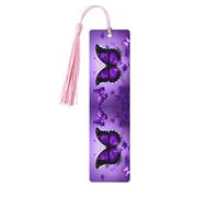 Lot de 5 marque-pages artistiques en forme de papillons violets pour femme, fournitures d'étude