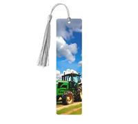 Lot de 5 marque-pages artistiques en forme de tracteur sous ciel bleu et nuages blancs pour femme, fournitures d'étude