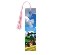 Lot de 5 marque-pages artistiques en forme de tracteur sous ciel bleu et nuages blancs pour femme, fournitures d'étude