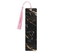 Lot de 5 marque-pages artistiques en marbre noir et doré pour femme, fournitures d'étude