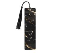 Lot de 5 marque-pages artistiques en marbre noir et doré pour femme, fournitures d'étude