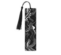 Lot de 5 marque-pages artistiques noirs et blancs avec motif peau de serpent pour femme, fournitures d'étude