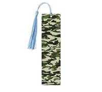 Lot de 5 marque-pages artistiques pour femme, motif camouflage vert