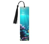 Lot de 5 marque-pages artistiques pour femme, motif paysage sous-marin, fournitures d'étude