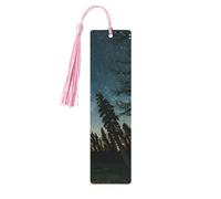 Lot de 5 marque-pages ciel nocturne avec arbres pour femme, fournitures d'étude en bois