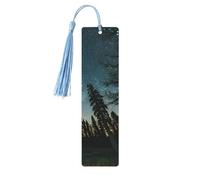 Lot de 5 marque-pages ciel nocturne avec arbres pour femme, fournitures d'étude en bois