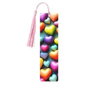 Lot de 5 marque-pages colorés en forme de cœur arc-en-ciel pour la lecture, cadeaux pour les amoureux