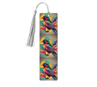 Lot de 5 marque-pages colorés en forme d'oiseau pour femme, fournitures d'étude en bois