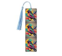 Lot de 5 marque-pages colorés en forme d'oiseau pour femme, fournitures d'étude en bois