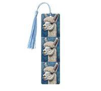 Lot de 5 marque-pages en bois avec imprimé lama alpaga pour les amateurs de livres, écrivains, lecteurs, uniques et cool