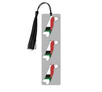 Lot de 5 marque-pages en bois avec motif carte du drapeau de l'État de Palestine 03, cadeaux pour homme et femme