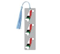 Lot de 5 marque-pages en bois avec motif carte du drapeau de l'État de Palestine 03, cadeaux pour homme et femme