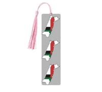 Lot de 5 marque-pages en bois avec motif carte du drapeau de l'État de Palestine 03, cadeaux pour homme et femme