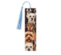 Lot de 5 marque-pages en bois avec motif de chiens pour les amateurs de livres, écrivains, lecteurs, uniques et cool