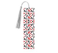 Lot de 5 marque-pages en bois avec motif d'échecs avec pompons, cadeaux pour homme et femme