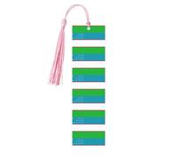 Lot de 5 marque-pages en bois avec motif drapeau de la République d'Ouzbékistan pour hommes et femmes avec pompon, cadeaux pour les amateurs de livres