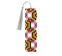 Lot de 5 marque-pages en bois avec motif drapeau du Maryland pour femme avec motifs mignons pour les amateurs de livres et les amateurs de lecture