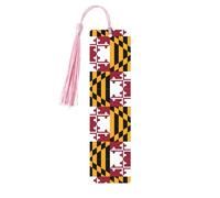 Lot de 5 marque-pages en bois avec motif drapeau du Maryland pour femme avec motifs mignons pour les amateurs de livres et les amateurs de lecture