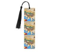 Lot de 5 marque-pages en bois avec motif drapeau du Royaume du Bhoutan Map02, cadeaux pour homme et femme
