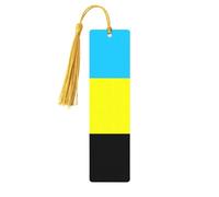 Lot de 5 marque-pages en bois avec motif drapeau du sultanat de Burongan avec pompons, fournitures d'étude uniques cadeaux pour lecteurs