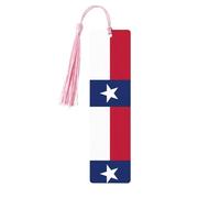 Lot de 5 marque-pages en bois avec motif drapeau du Texas avec pompons, cadeaux pour homme et femme