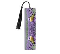 Lot de 5 marque-pages en bois avec motif oiseau violet lavande et fleurs florales pour femme