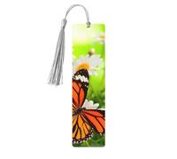 Lot de 5 marque-pages en bois avec pampilles et papillons sur marguerites, marque-pages de lecture, cadeaux pour homme et femme