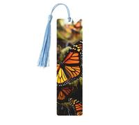 Lot de 5 marque-pages en bois avec pompons bleu ciel imprimés recto-verso - Accessoires de livre - Cadeau pour les amateurs de livres - Cadeau pour les amateurs de livres - Pour homme et femme