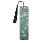 Lot de 5 marque-pages en bois avec pompons en forme d'amandier, cadeaux pour homme et femme