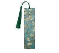 Lot de 5 marque-pages en bois avec pompons en forme d'amandier, cadeaux pour homme et femme