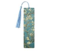 Lot de 5 marque-pages en bois avec pompons en forme d'amandier, cadeaux pour homme et femme