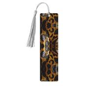 Lot de 5 marque-pages en bois avec pompons, imprimé serpent jaune, pour enseignants, amateurs de livres