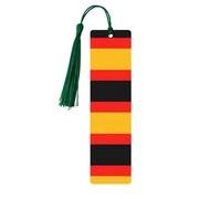 Lot de 5 marque-pages en bois avec pompons, motif drapeau de l'Allemagne, cadeaux pour les enseignants et les amateurs de livres