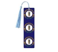 Lot de 5 marque-pages en bois avec pompons, motif drapeau de l'État du Kentucky